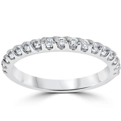 14k White Gold 1/2ct TDW Prong Diamond Wedding Ring