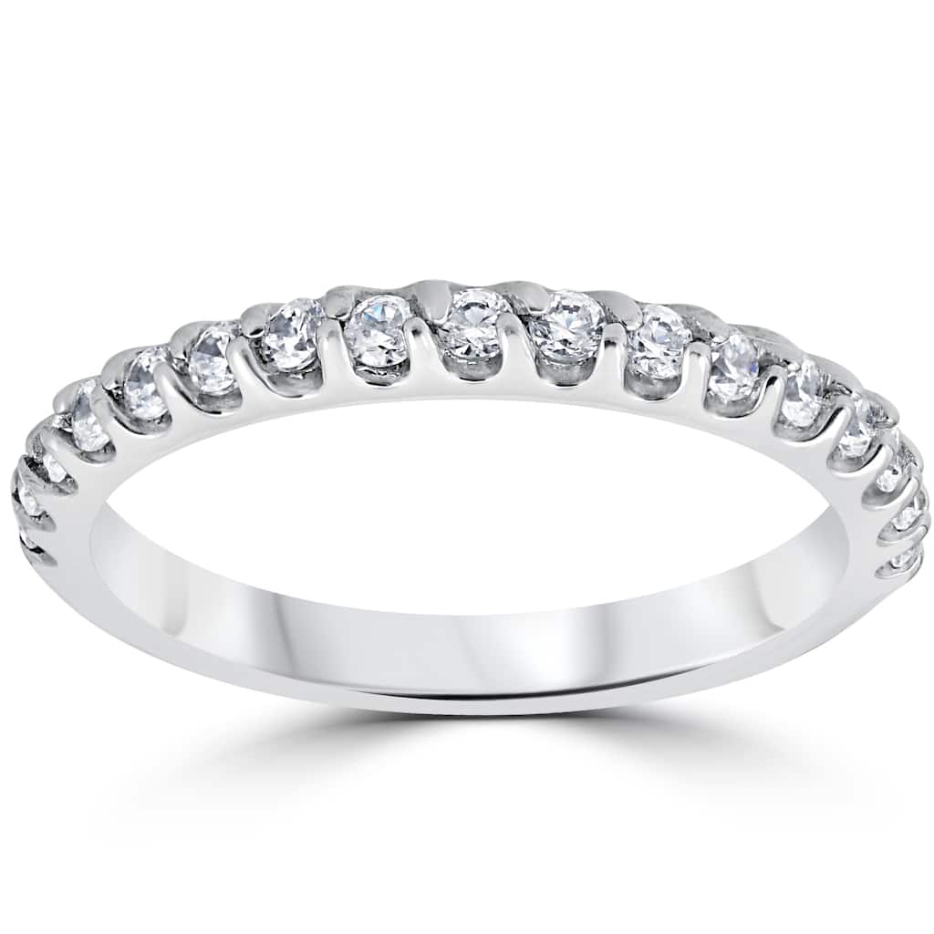 14k White Gold 1/2ct TDW Prong Diamond Wedding Ring
