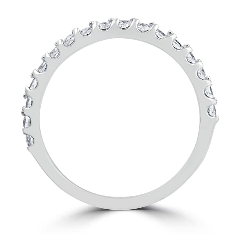 14k White Gold 1/2ct TDW Prong Diamond Wedding Ring