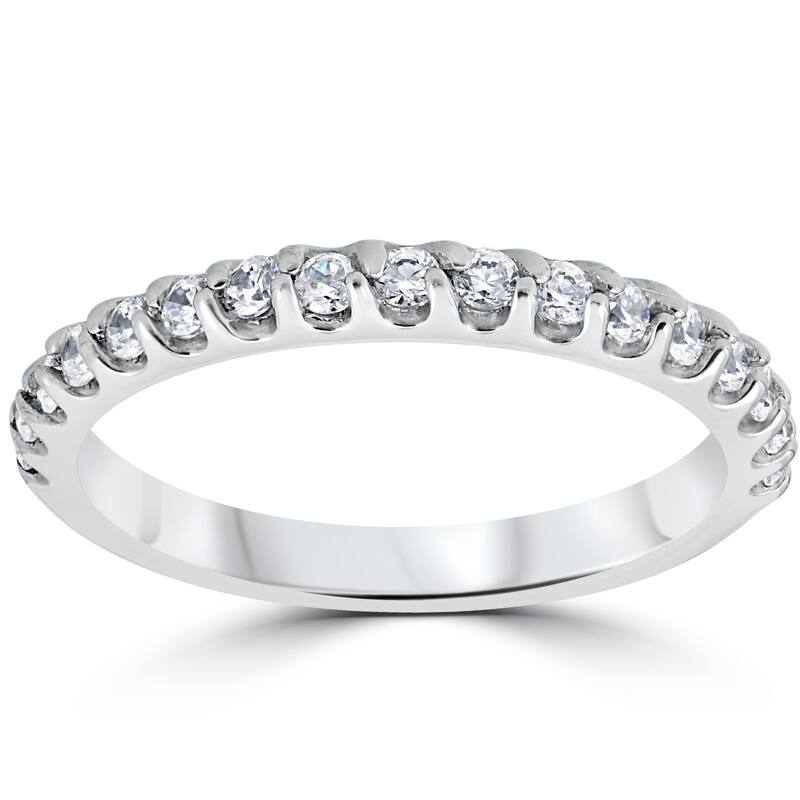 14k White Gold 1/2ct TDW Prong Diamond Wedding Ring