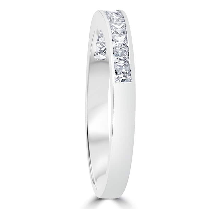 14k White Gold 1/2ct TDW Princess Cut Diamond Wedding Anniversary Ring
