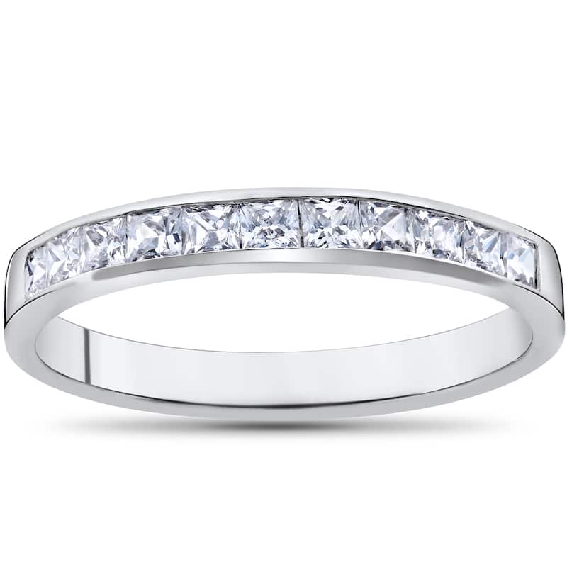 14k White Gold 1/2ct TDW Princess Cut Diamond Wedding Anniversary Ring