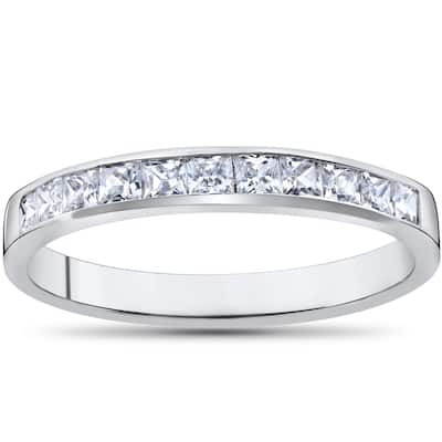 14k White Gold 1/2ct TDW Princess Cut Diamond Wedding Anniversary Ring