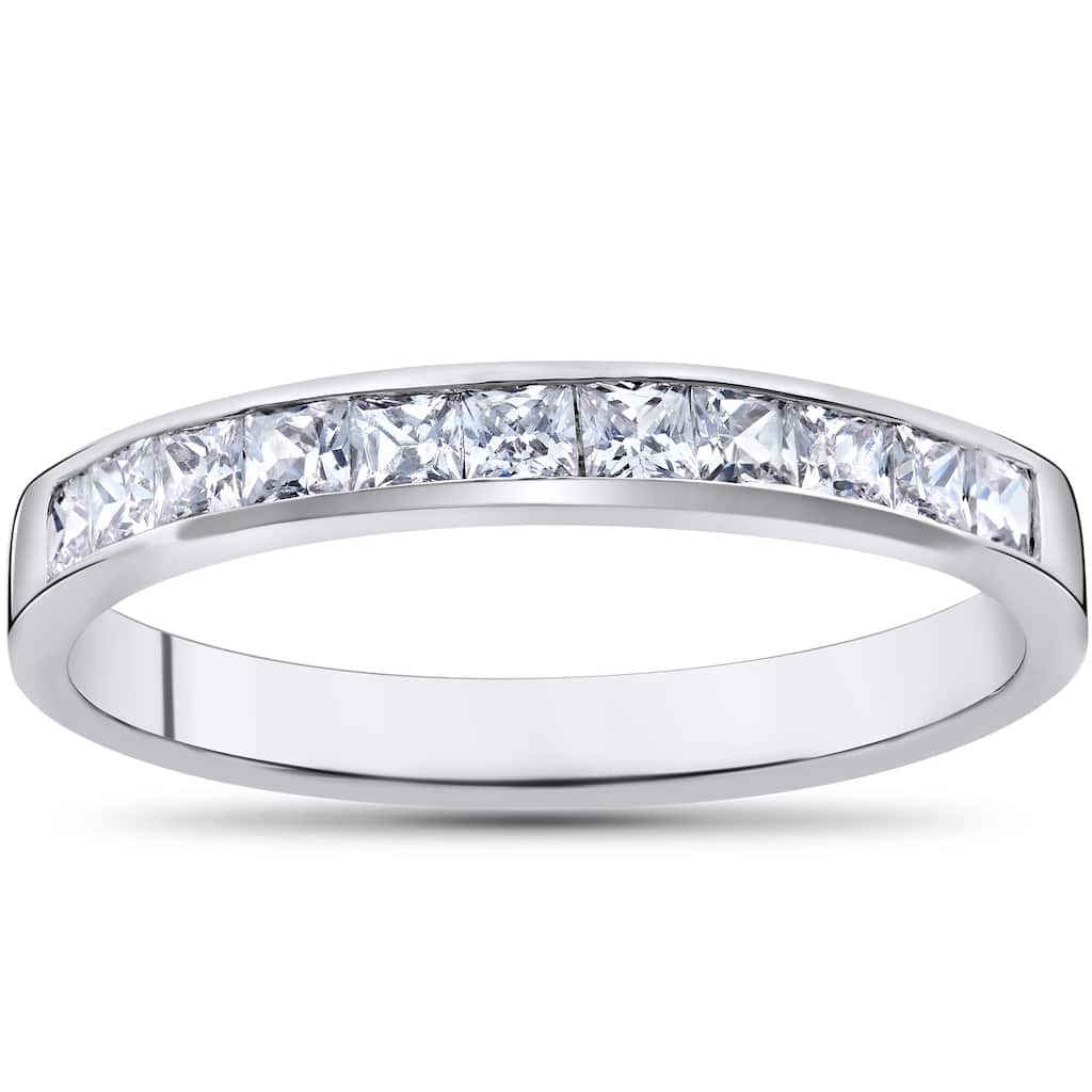 14k White Gold 1/2ct TDW Princess Cut Diamond Wedding Anniversary Ring