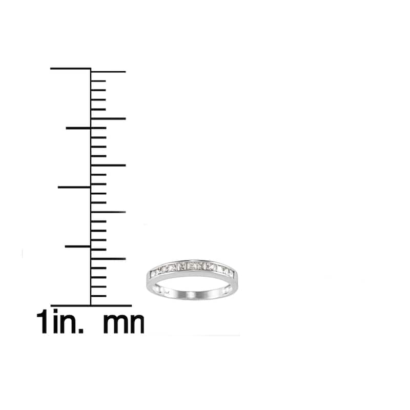 14k White Gold 1/2ct TDW Princess Cut Diamond Wedding Anniversary Ring