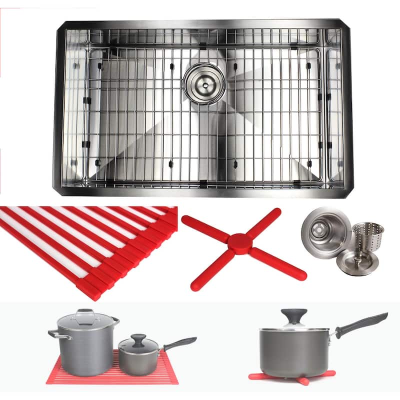 30-inch Stainless Steel Zero Radius Single Bowl 16-gauge Undermount Kitchen Sink