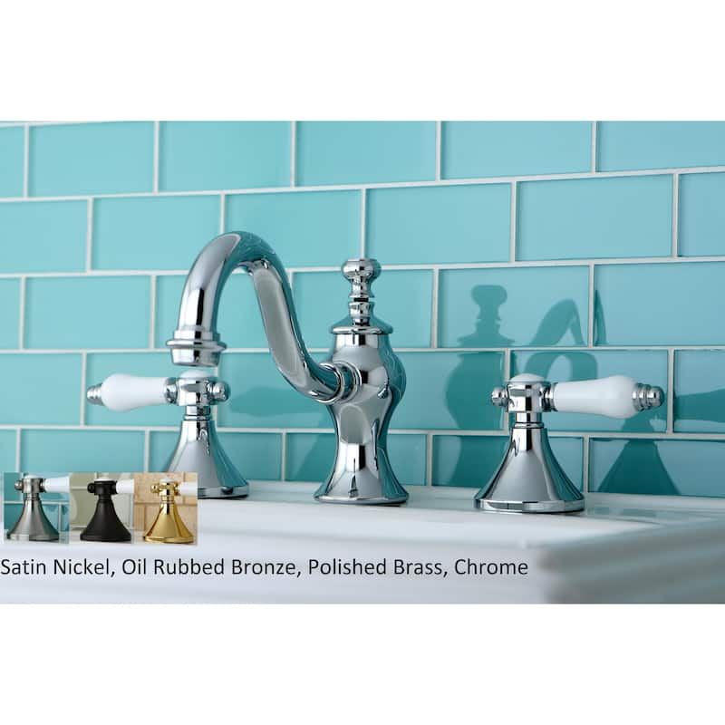 Kingston Brass Victorian Porcelain Widespread Bathroom Faucet - Polished chrome