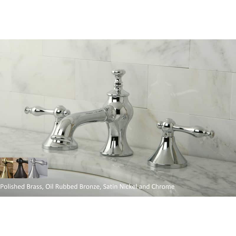 Kingston Brass Nuovo Lever Widespread Bathroom Faucet - Polished chrome