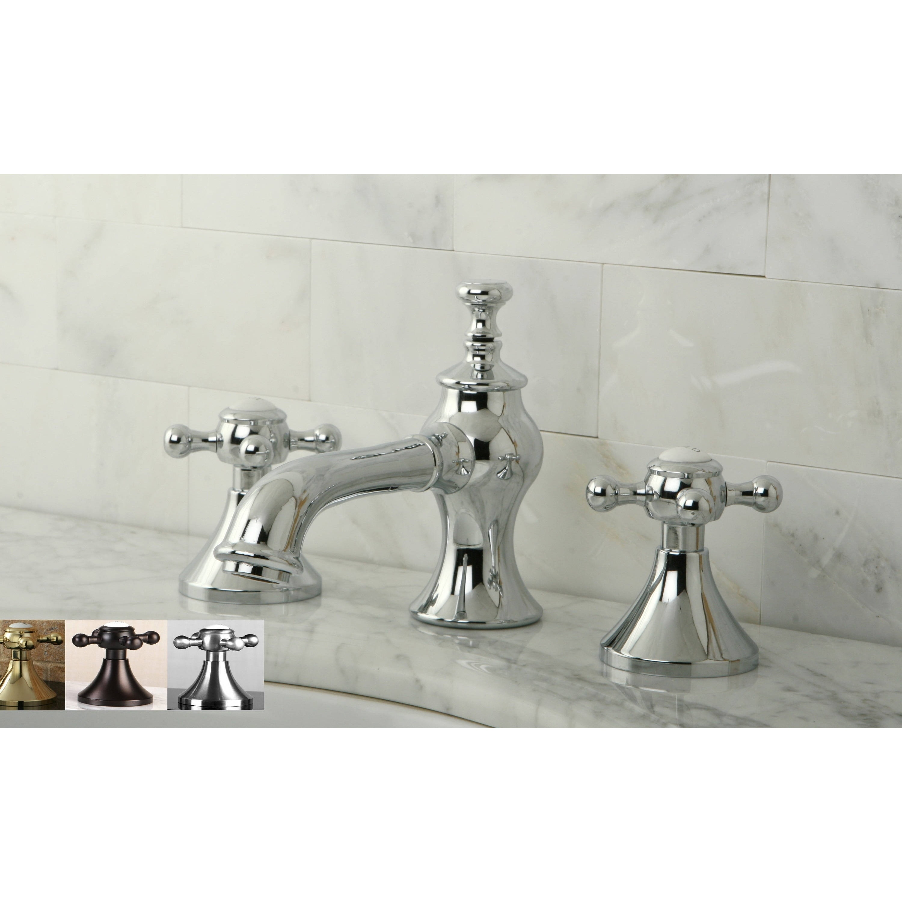 Vintage Cross Widespread Bathroom Faucet Overstock 13348772 Polished Chrome