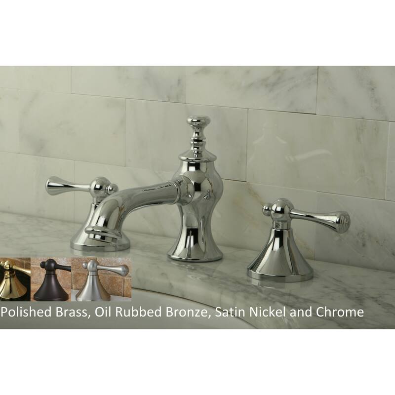 Country Lever Widespread Bathroom Faucet - Polished chrome