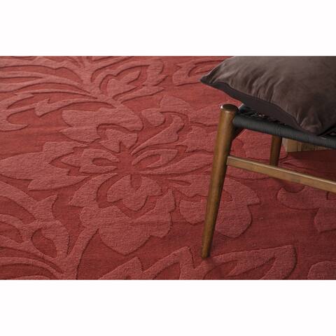 Artist's Loom Hand-Tufted Contemporary Solid Pattern Wool Rug (5'x7')