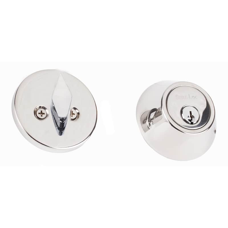 Sure-Loc Brass Single Cylinder Deadbolt - Polished Chrome