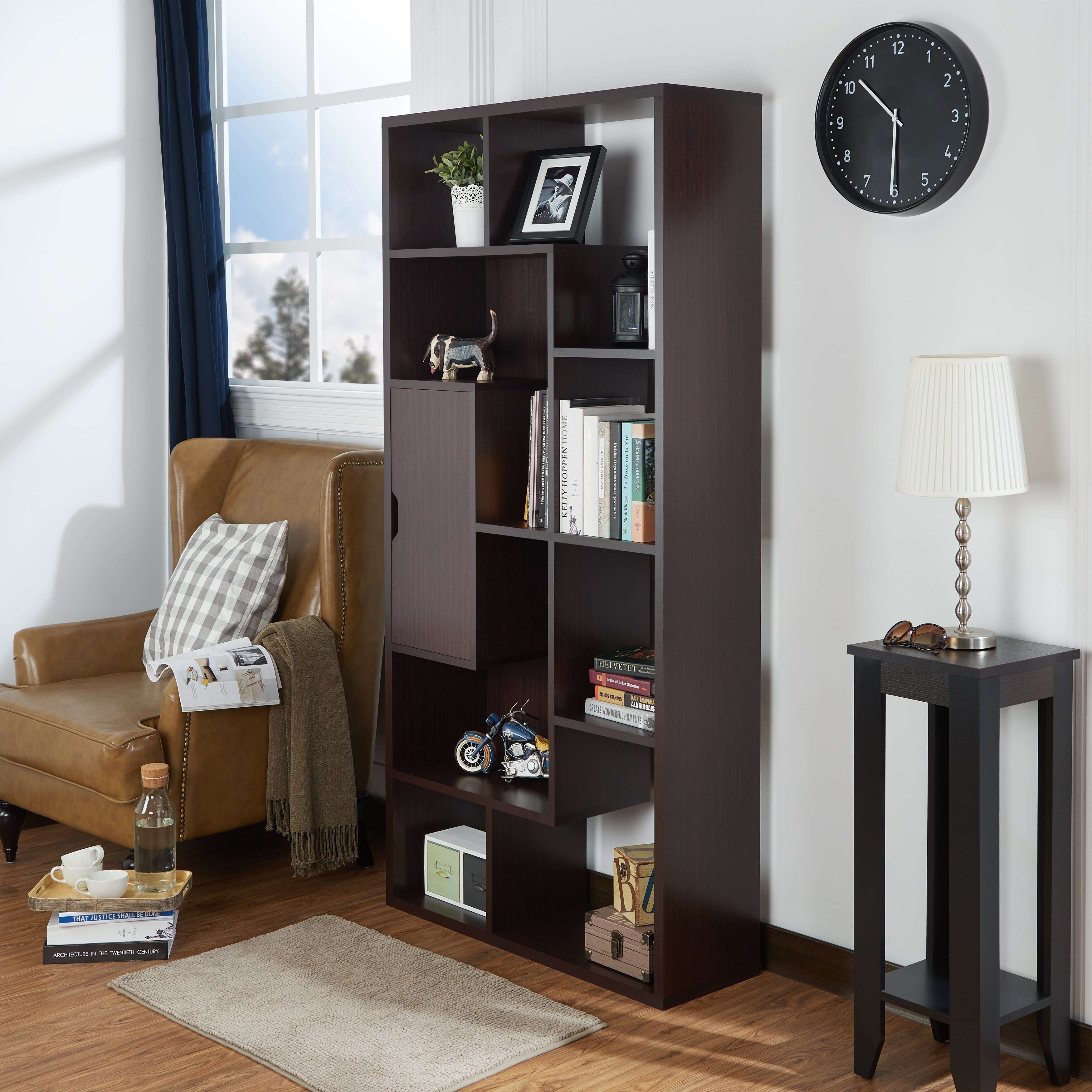 Shop Furniture Of America Jika Contemporary Walnut 1 Cabinet