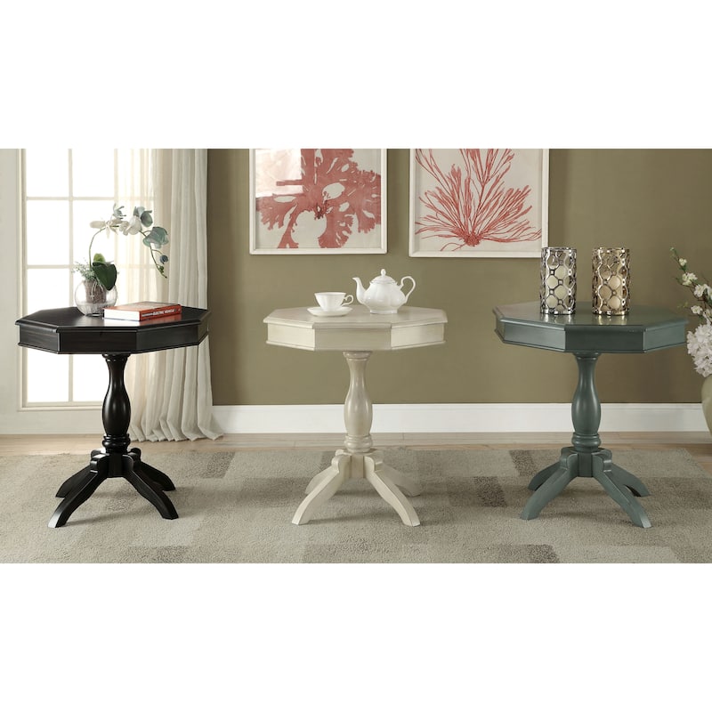 Bern Traditional 24-inch Solid Wood Octagon Side Table by Furniture of America