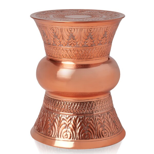Handmade Hourglass Shape Copper End Table (India)