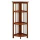 Mission 4-shelf Corner Folding Wood Bookcase
