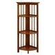 Mission 4-shelf Corner Folding Wood Bookcase - Thumbnail 11