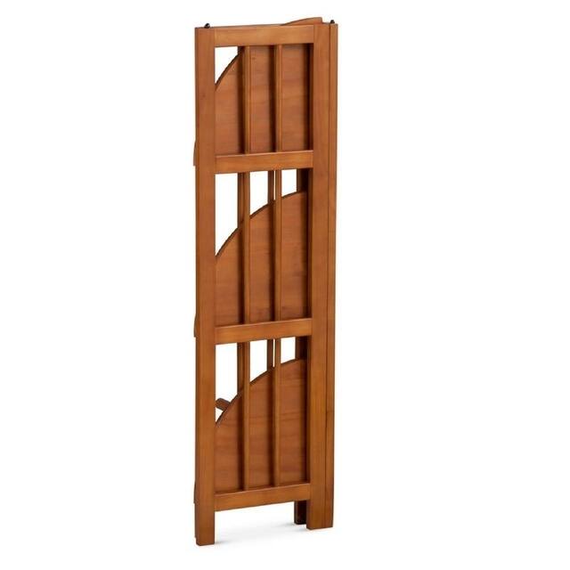 Mission 4-shelf Corner Folding Wood Bookcase