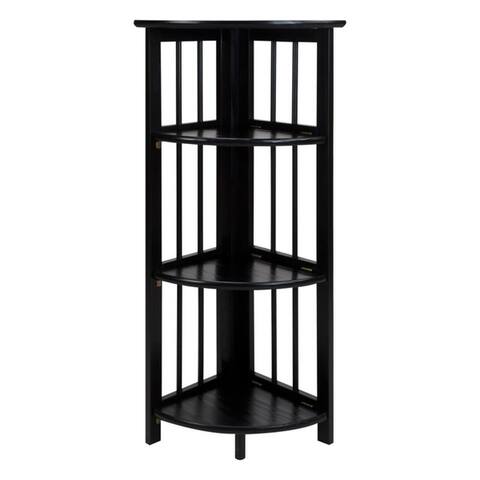Mission 4-shelf Corner Folding Wood Bookcase