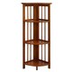 Mission 4-shelf Corner Folding Wood Bookcase - Thumbnail 8