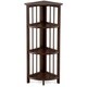 Mission 4-shelf Corner Folding Wood Bookcase - Thumbnail 32