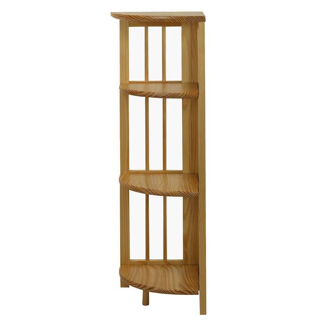 Mission 4-shelf Corner Folding Wood Bookcase