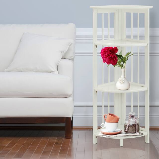Mission 4-shelf Corner Folding Wood Bookcase