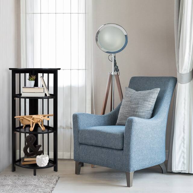 Mission 4-shelf Corner Folding Wood Bookcase