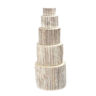 Round Bark Wrapped Wood Risers (Pack of 5) - Bed Bath & Beyond - 13370487