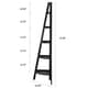 5-Shelf Corner Ladder Espresso Bookcase - Thumbnail 5