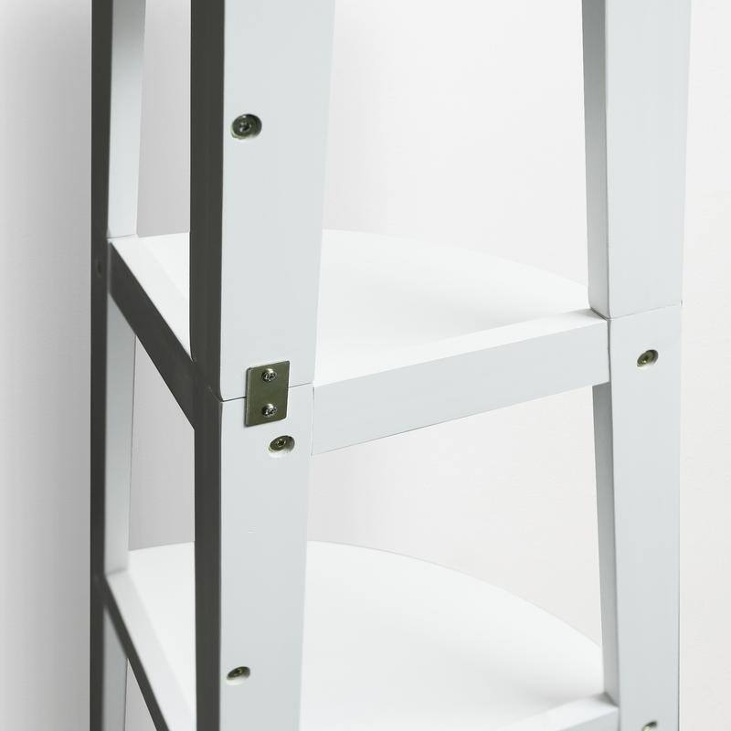5-Shelf Corner Ladder Espresso Bookcase