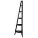 5-Shelf Corner Ladder Espresso Bookcase - Thumbnail 8