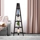 5-Shelf Corner Ladder Espresso Bookcase - Thumbnail 1