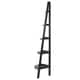 5-Shelf Corner Ladder Espresso Bookcase - Thumbnail 4