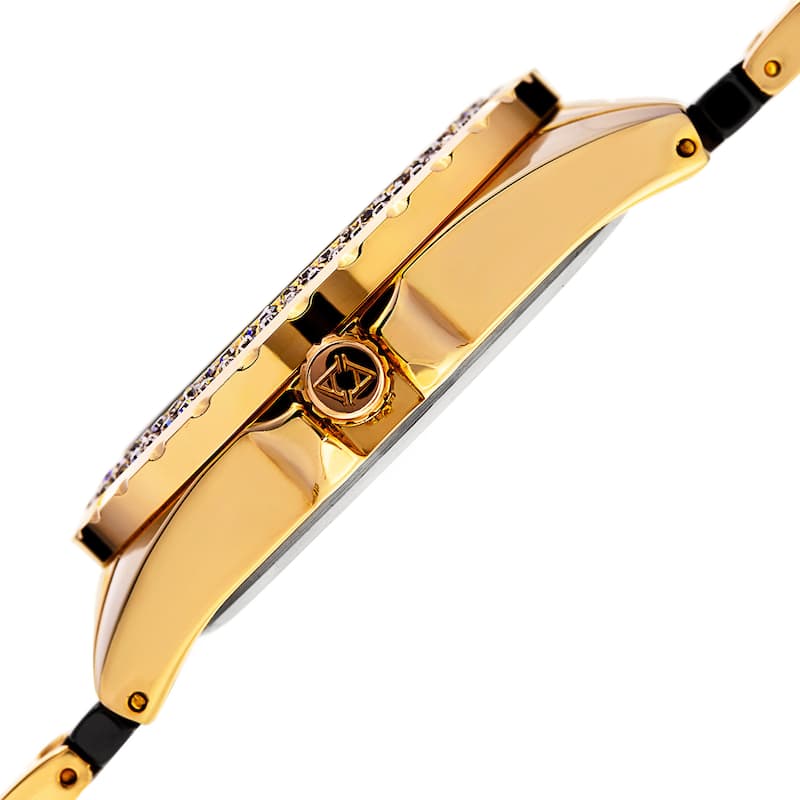 Akribos XXIV Women's Quartz Multifunction Crystal Gold-Tone Bracelet Watch