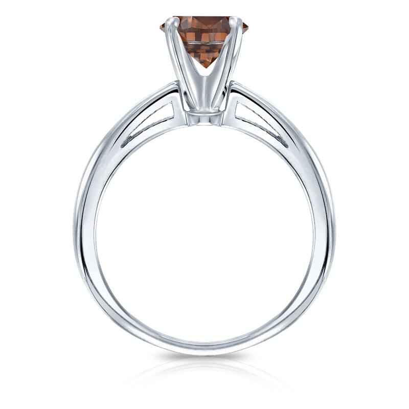 Auriya 3/4cttw Round Solitaire Brown Diamond Ring 14k Gold