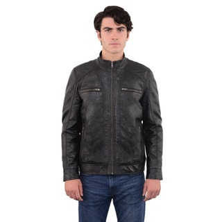 Shop Men's Leather Belted 3/4-length Coat with Zip-out Liner ...