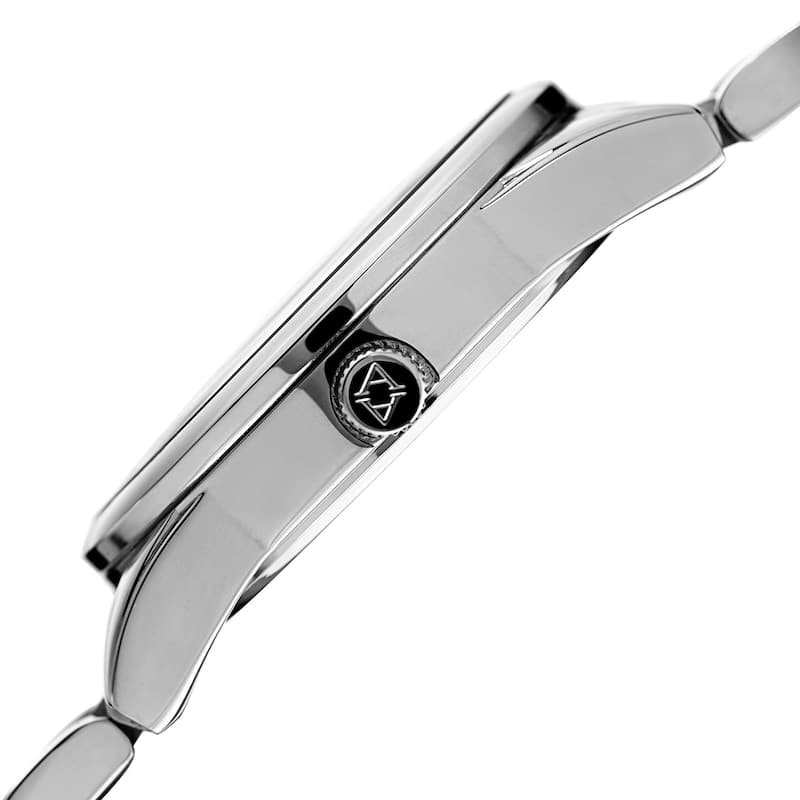 Akribos XXIV Men's Quartz Retrograde Stainless Steel Silver-Tone Bracelet Watch