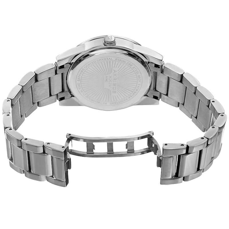 Akribos XXIV Men's Quartz Retrograde Stainless Steel Silver-Tone Bracelet Watch