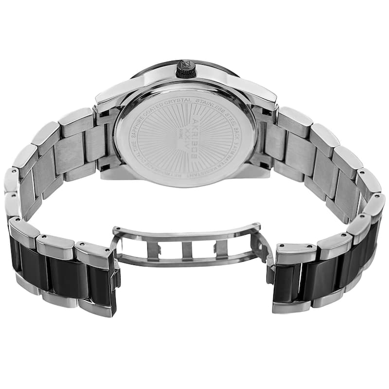 Akribos XXIV Men's Quartz Retrograde Stainless Steel Two-Tone/ Black Bracelet Watch