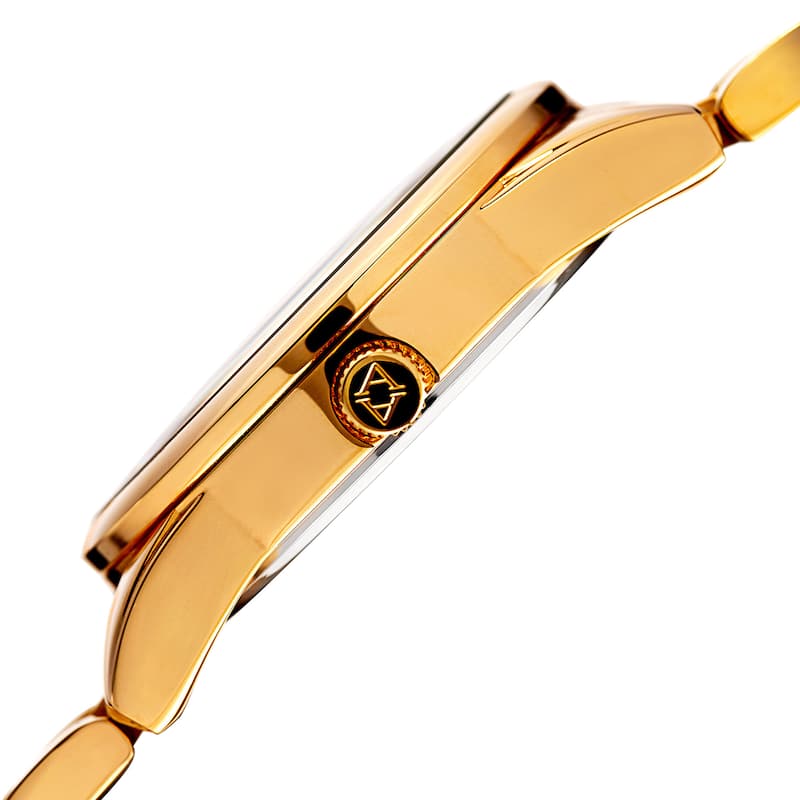 Akribos XXIV Men's Quartz Retrograde Stainless Steel Gold-Tone Bracelet Watch