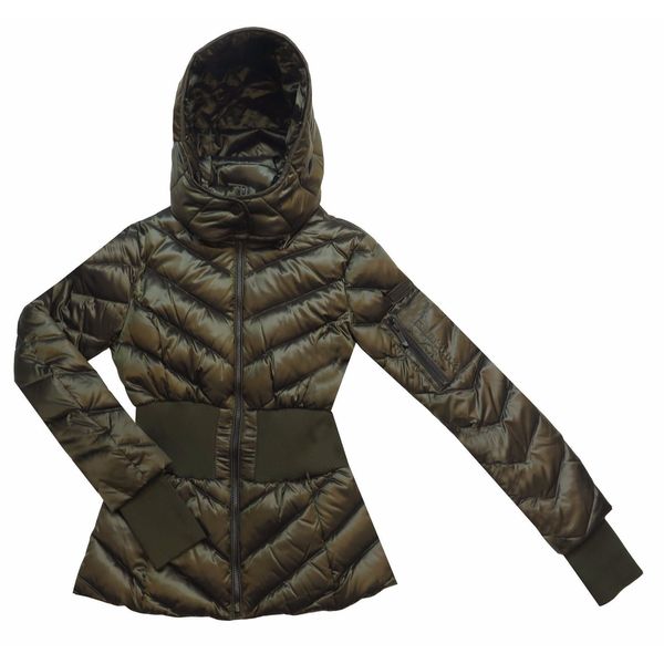 women's olive puffer coat