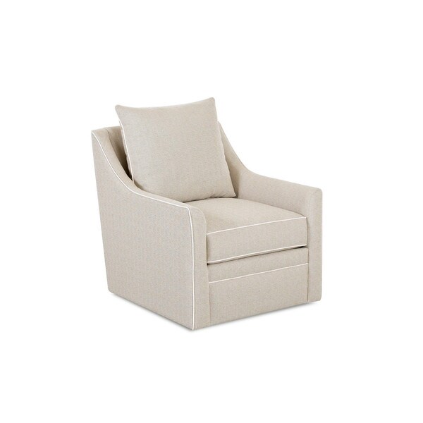 Shop Made to Order Klaussner Furniture Larkin Beige Swivel Chair - Free