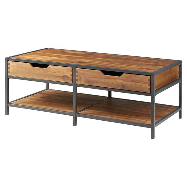 Shop Madison Park Ryker Natural Graphite Coffee Table Overstock 13373057