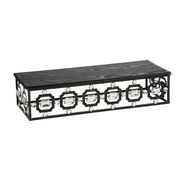 Wood And Metal Wall Shelves black wood top/metal rectangular beaded wall shelf - free shipping Wood And Metal Wall Shelves black wood top/metal rectangular beaded wall shelf - free shipping