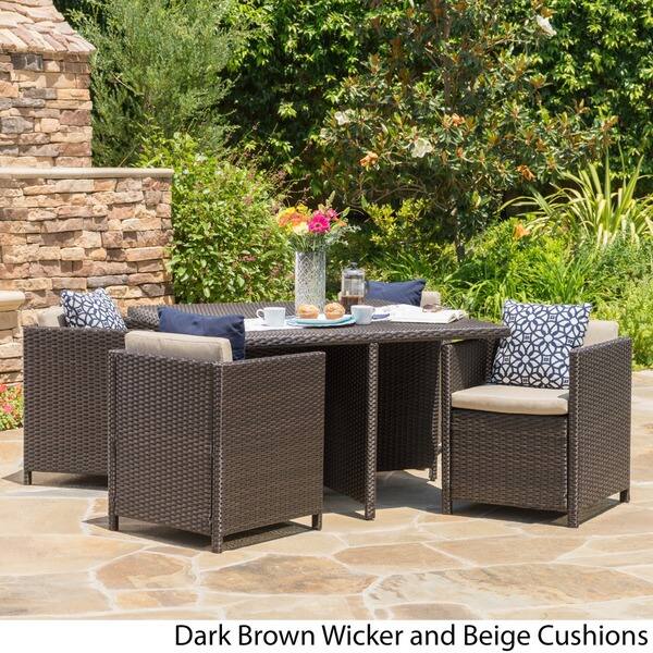 Puerta Outdoor 5 Piece Wicker Dining Set By Christopher 5 Piece Wicker Dining Set