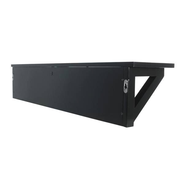 Black Wood Metal 40 Inch Wall Shelf With Hangers Metal 40 Inch Wall Shelf
