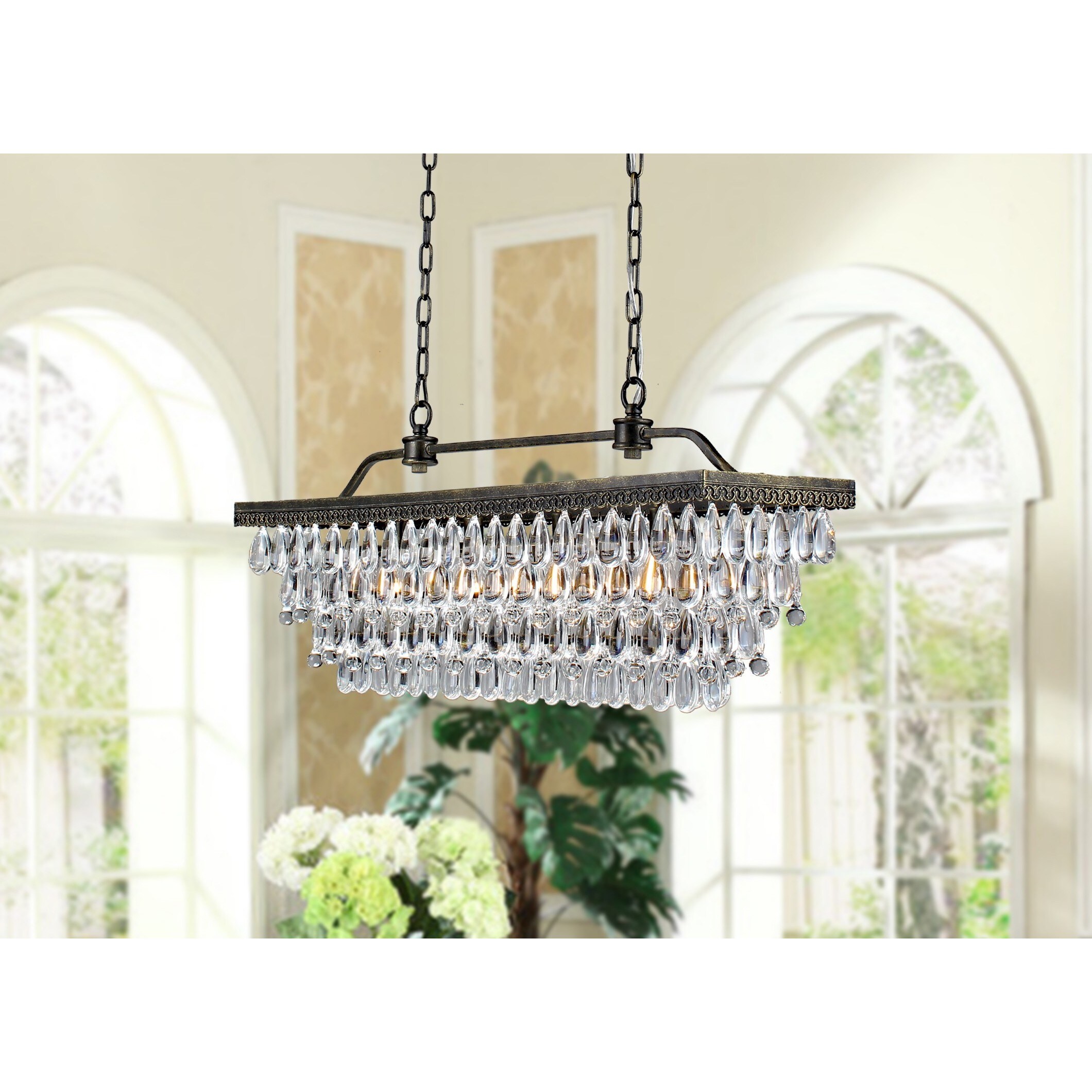 Hemera 4-light Crystal Chandelier (Antique gold) - Chandeliers For Bedrooms by Overstock.com