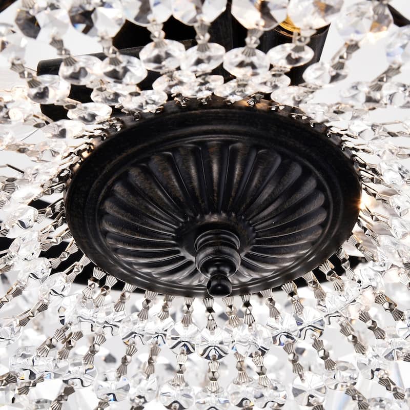 Achenar Crystal 3-light Semi Flush Mount