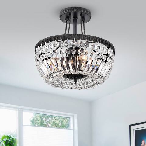 Achenar Crystal 3-light Semi Flush Mount